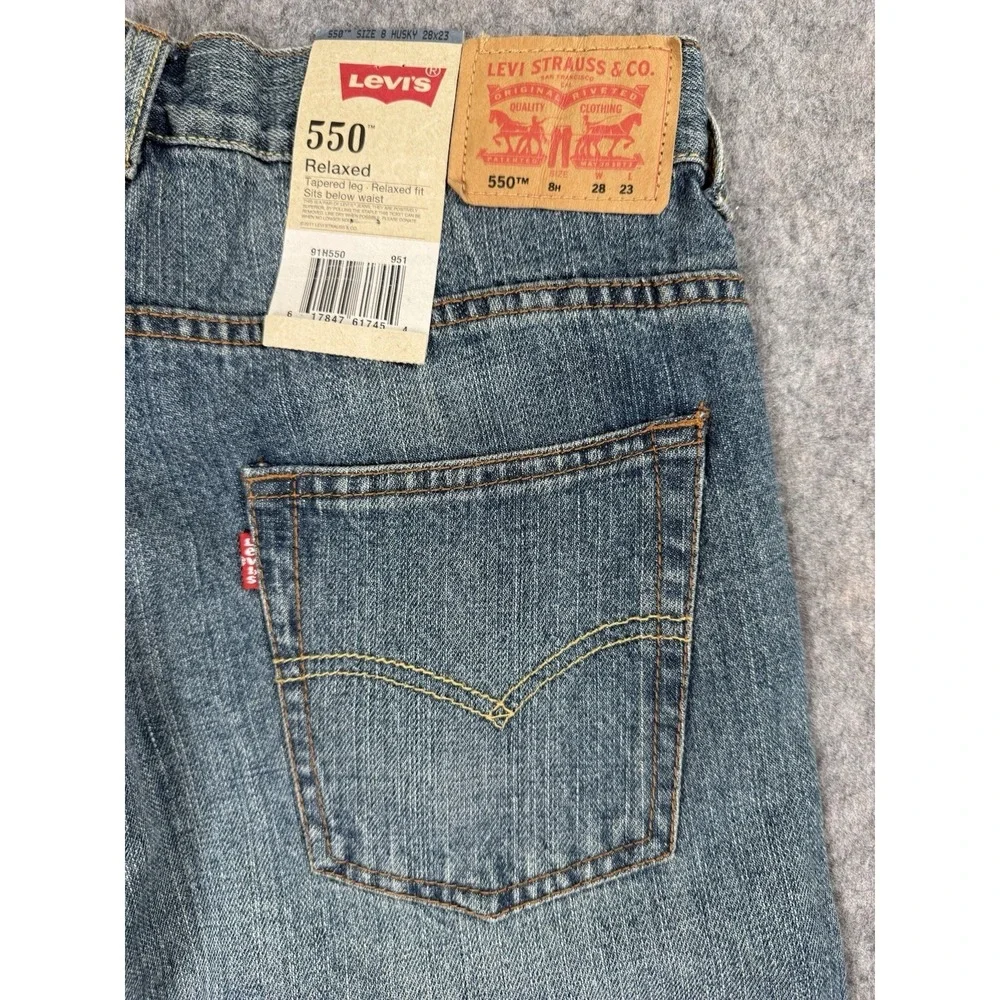 LEVIS 550 Size 8 Husky 28 X 23‎ Relaxed Fit Adjustable Waist Loose Thigh Tapered